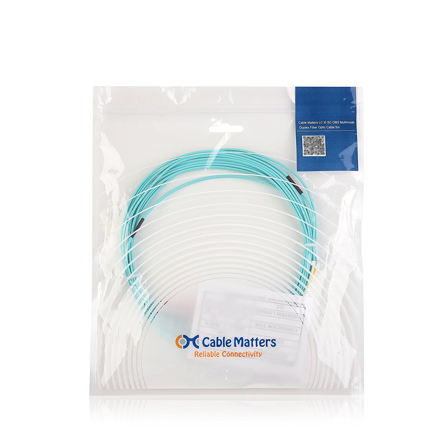 Cable Matters 10Gb 40Gb Multimode OM3 Duplex 50/125 OFNP Fiber Patch ...