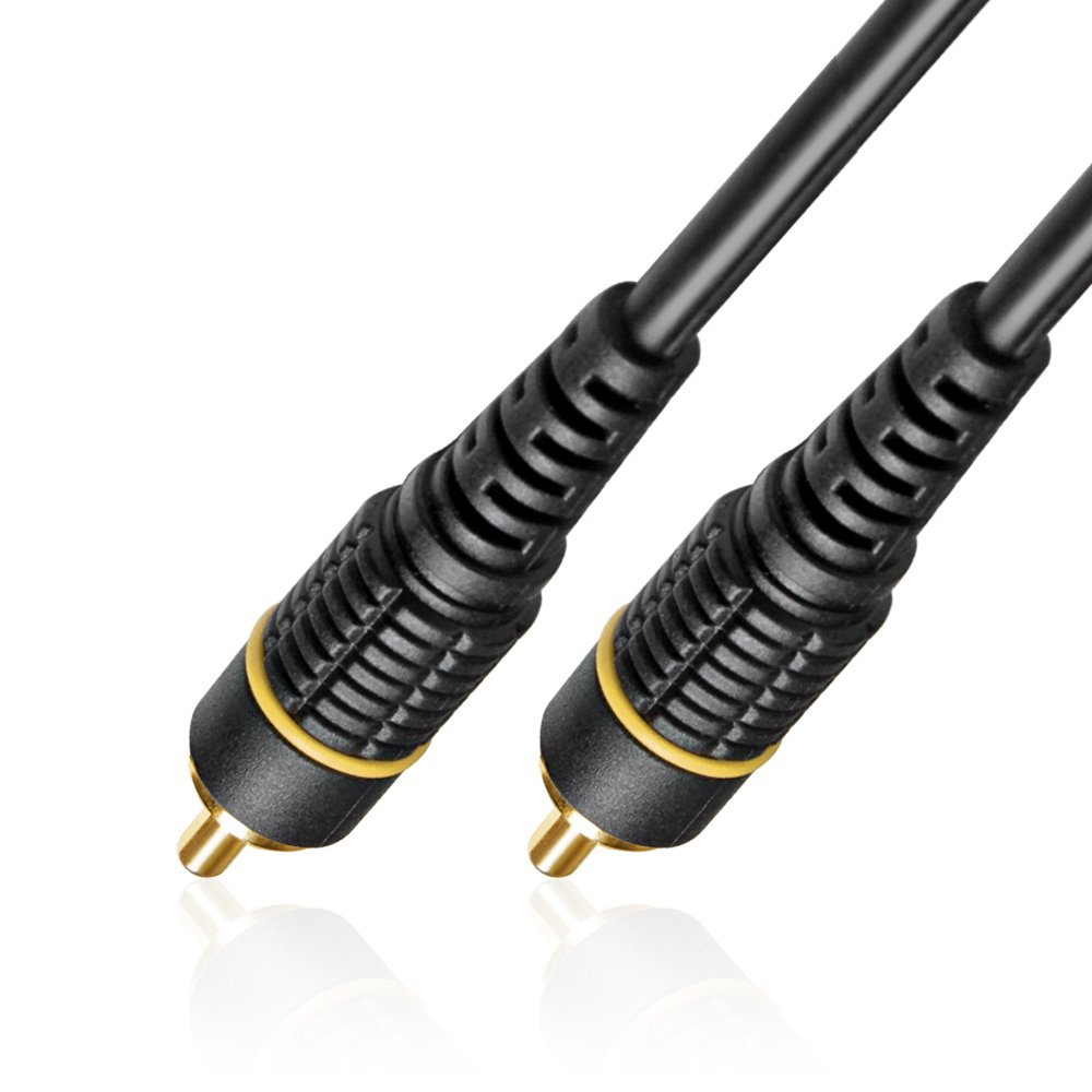 Subwoofer Spdif Audio Digital Coaxial Rca Composite Video Cable 3 Feet Gold Plated Dual 7986