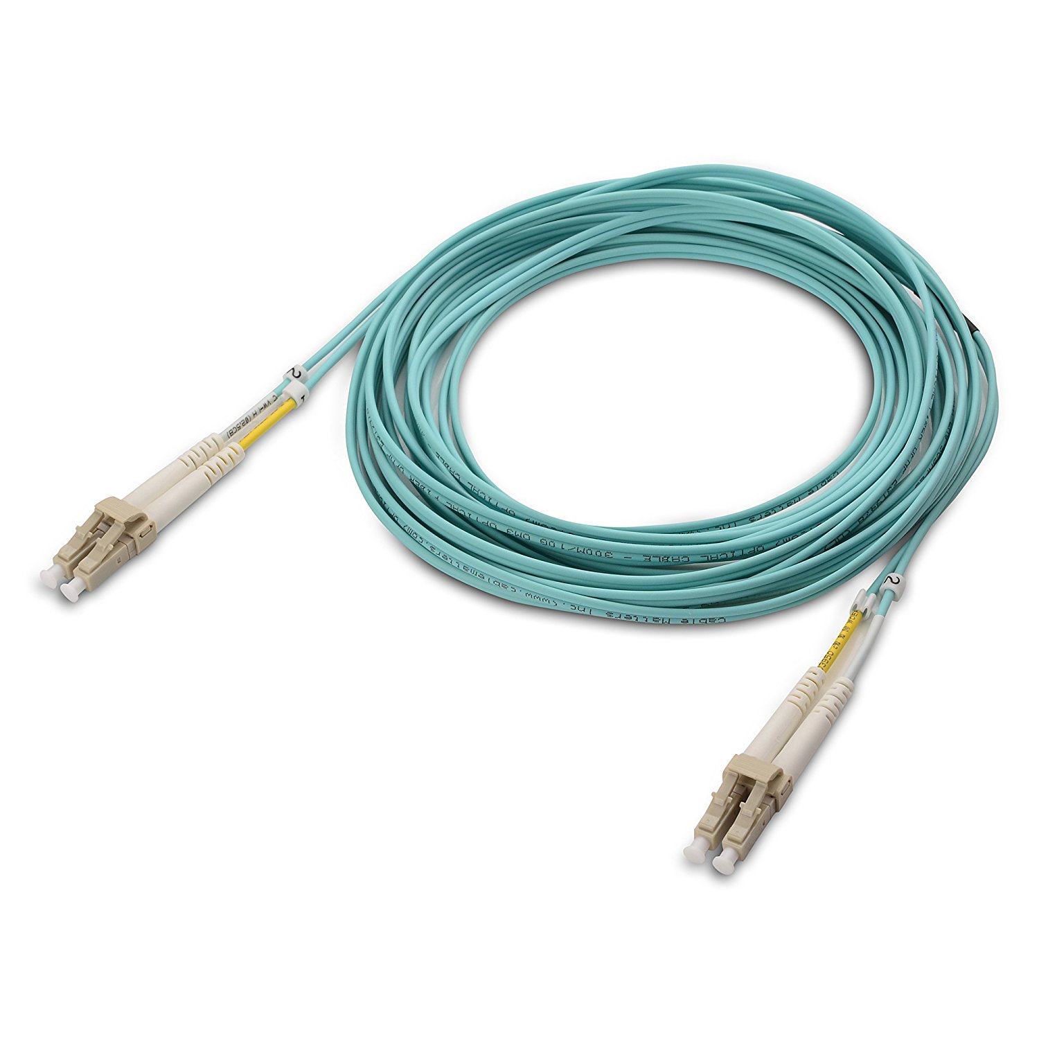 2 Meter Plenum LC/LC OM1 Duplex Fiber Optic Cable, 62.5/125