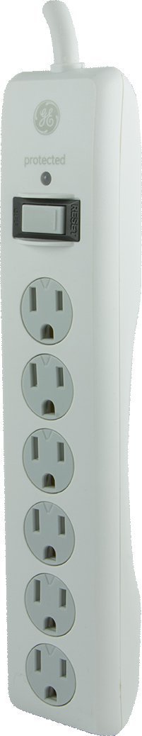 Ge 14014 6 Outlet General Purpose Surge Protector 800 Joules 8ft Cord White With Twist To 8608