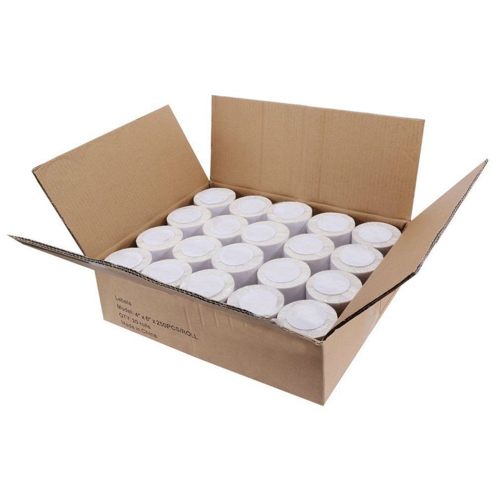 20 roll 4x6 direct thermal labels for zebra 2844 eltron zp450 free