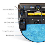 Dibea D900 Rover Robotic Vacuum Cleaner with Wet &amp; Dry Mop for Pet Hair Self Charging, Titanium Brown