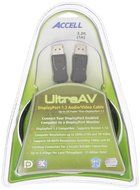 Accell B142C-003B UltraAV DisplayPort to DisplayPort 1.2 Cable with Latches - 3.3 Feet (1 Meter) N6