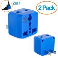 Yubi Power 2 in 1 Universal Travel Adapter with 2 Universal Outlets - Built in Surge Protector - 5 Pack - Green... N2
