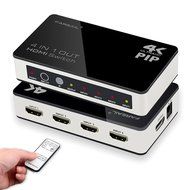 FarSail 4K x 2K 4 Port HDMI Switch Hub 4 x 1 HDMI Switcher Splitter with PIP and IR Wireless Remote Control For... N2