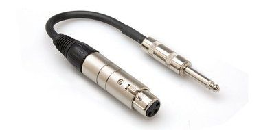 Hosa MIT-176 XLR3F to 1/4 inch TS Impedance Transformer, 6 inch