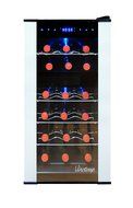 Vinotemp VT-18PTED-2Z 18 Bottle Dual-Zone Thermoelectric Wine Cooler, Black