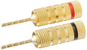 Monoprice 109438 High-Quality Copper Speaker Closed Plugs - 5-Pair, Pin Screw Type (2 Pack)