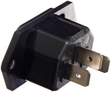 Interpower 8301711 IEC 60320 C16 Hot Power Inlet, IEC 60320 C16 Socket Type, Black, 10A/15A Rating, 250 VAC Rating