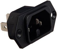 Interpower 8301711 IEC 60320 C16 Hot Power Inlet, IEC 60320 C16 Socket Type, Black, 10A/15A Rating, 250 VAC Rating N2