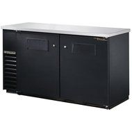 True Black 2-Solid Swing Door Back Bar Cooler for 133 6-Packs