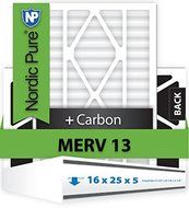 Nordic Pure 16x25x5ABM13+C-1 Merv 13 Plus Carbon Air Bear Replacement by Nordic Pure