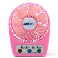 Innobay&reg; Mini Handy Portable Rechargeable Fan Operated by Built-in Lithium Battery, 7 blades, 4 Speeds of Air... N19