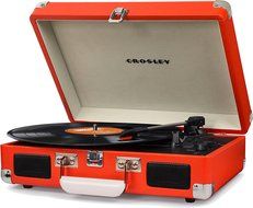 Crosley CR8005D-PI Cruiser Deluxe Portable 3-Speed Turntable with Bluetooth, Pink N66