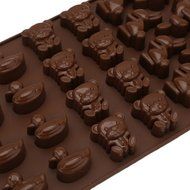 JLHua 3 PCS Candy Molds &amp; Ice Cube Trays- Duck Bear Rabbit-Silicone Chocolate Molds - Fun, Toy Kids Set