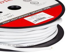 In Wall Speaker Wire | 100 Feet | 12AWG CL3 Rated 2-Conductor Wire White Oxygen Free Copper includes banana plugs... N36
