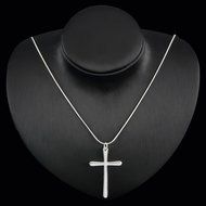 Fashion NEW 925 Sterling Silver Charms cross Pendant Beautiful women Necklace N3