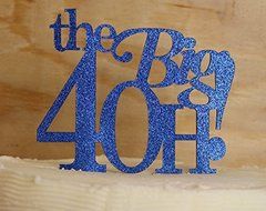 All About Details Blue The Big 4OH! Cake Topper