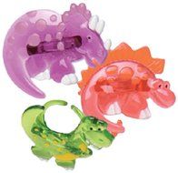 Oasis Supply Cupcake/Cake Decorating Dinosaur Jewel Rings, 1-1/2-Inch, Assorted Colors, Set of 12