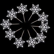 FENICAL Cupcake Toppers Toothpicks Snowflake Cupcake Topper Wedding Birthday Party Favor Cupcake Decorations 10pcs