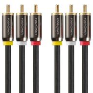 FosPower [3 FT] 3RCA Male to 3RCA Male RWY Plugs, Composite Video &amp; Stereo Audio Connectors Cable for DVD Players...