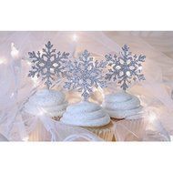 FENICAL Cupcake Toppers Toothpicks Snowflake Cupcake Topper Wedding Birthday Party Favor Cupcake Decorations 10pcs N3