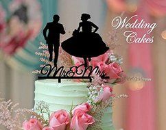 ShinyBeauty Mr And Mrs Cake-Topper,Custom Wedding Cake Topper (Design 12)