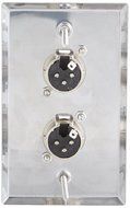 Seismic Audio SA-PLATE40 Stainless Steel Wall Plate Dual XLR Male Connectors for Cable Installation N2