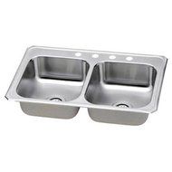 Elkay NBC33224 Neptune 33-by-22-by-7-Inch Double Bowl Kitchen Sink, Stainless Steel by Elkay