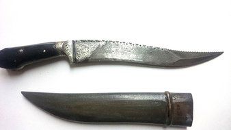 Hand made, Cretan , Damascus Knife, With Silver Carved, 180 Layers N5