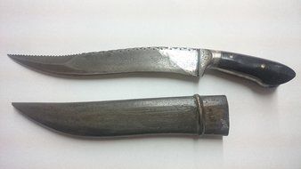 Hand made, Cretan , Damascus Knife, With Silver Carved, 180 Layers N6