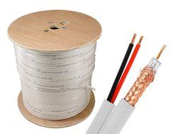Sewell Direct SW-29989 Bulk RG59 and Power Siamese Cable PE Jacket, 500 Feet Spool, 18 AWG, for Outdoor Cable... N2