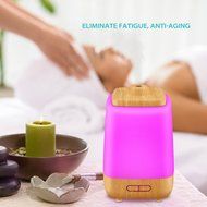 Scenic 200ml Aroma Essential Oil Diffuser in Wood Grain with 7 Color LED Lights Changing for Spa Home Office N4