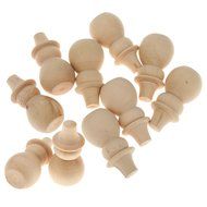 Phenovo Blank DIY Wooden Snowman Peg Dolls Wedding Party Cake Toppers Pack of 10