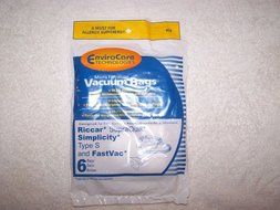 Riccar SupraQuik, Simplicity Type S and FastVac Vacuum Bags 6 pk. by EnviroCare