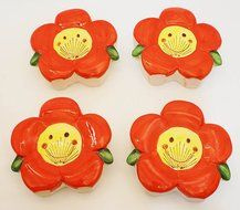 AD Trend "Italian Style" 27702 Radiators Humidifier, Ceramic, Red Flower Shape (Pack of 4)