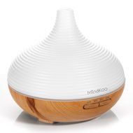 Mindkoo Air Humidifier Purifiers Aroma Essential Oil Diffuser 300ml Wood Grain Base with Cool Mist and Colorful... N3