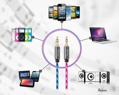 Aurum Cables Male to Male 3.5mm Universal Gold Plated Auxiliary Audio Stereo Cable for iPhone, iPad, iPod, Kindle... N9