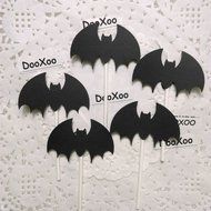 DOOXOO Halloween Bat Cupcake Toppers Black Bat Halloween Party Favors Halloween Party Cupcake Toppers Halloween...