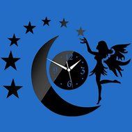 EverTrust(TM) real hot sale quartz watch wall clock 3d stickers mirror fairy moon decal home decoration decor... N4