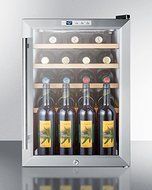 Summit SCR312LWC2 17" Wine Cellar with 22 Bottle Capacity Factory Installed Lock Professional Handle Wooden Shelving...