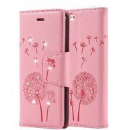 iPhone 6/6S 3D Handmade Diamond Case-Auroralove Gold Bling PU Leather Lovely Dandelion Credit Card Kickstand Flip... N2