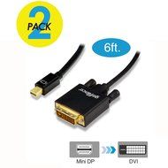 gofanco [5-pack] Gold Plated 6 Feet Mini DisplayPort to DVI Adapter Cable (Black) - Thunderbolt 2 Compatible for... N24