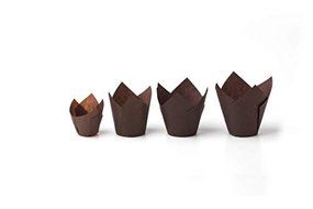 Tulip Cupcake Liner Brown , Paper Baking Cups Easy Release Muffin Cup liners / No need To Spray Cup Perfect For...
