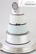Designer Stencils C718 Quatrefoil Outline Cake Stencil, Beige/semi-transparent N2