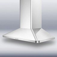Summit SEH1530C 30" Chimney Style Wall-Mounted Range Hood With 530 CFM Blower Two Aluminum Cassette Filters Timer...