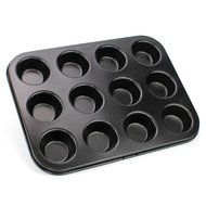 Ezeso 12-Cavity Nonstick Cast Aluminum Mini Cheesecake Muffin Quiche Cupcake Tarts Pan (A) N2