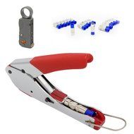 CoZroom Electricity Set with Coaxial Cable Stripper for RG6, RG59/62 and RG58, Coaxial Compression Crimp Tool... N4