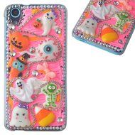 Spritech(TM) 3D Handmade Crystal Phone Case for HTC Desire 626,Helloween Style Monster Pumpkin Design Smartphone... N8