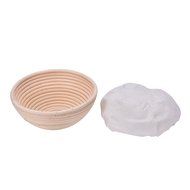 Supershopping 8 inch Bread Dough Proofing Basket Set with Free Linen Liner,Round Shape N2